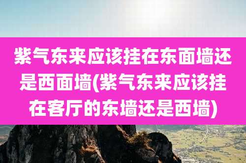 紫气东来应该挂在东面墙还是西面墙(紫气东来应该挂在客厅的东墙还是西墙)
