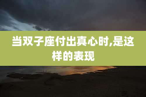 当双子座付出真心时,是这样的表现