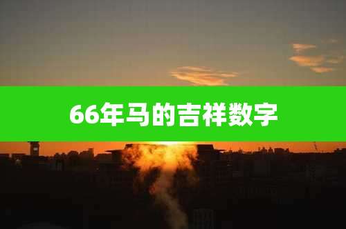 66年马的吉祥数字