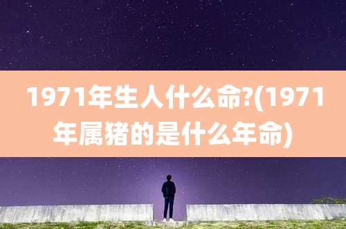 1971年生人什么命?(1971年属猪的是什么年命)