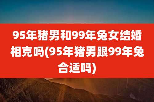95年猪男和99年兔女结婚相克吗(95年猪男跟99年兔合适吗)