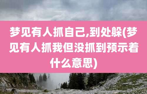 梦见有人抓自己,到处躲(梦见有人抓我但没抓到预示着什么意思)
