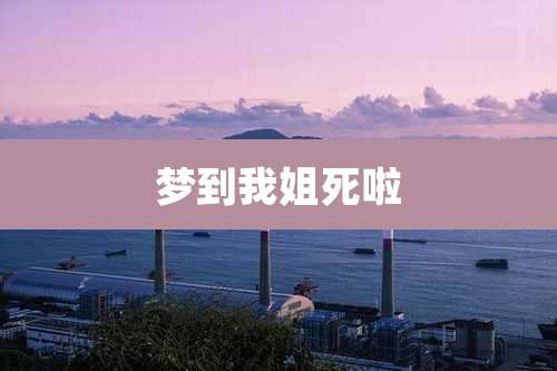 梦到我姐死啦