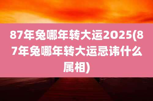 87年兔哪年转大运2O25(87年兔哪年转大运忌讳什么属相)
