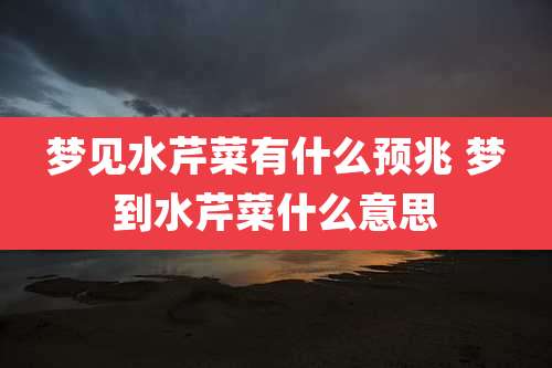 梦见水芹菜有什么预兆 梦到水芹菜什么意思