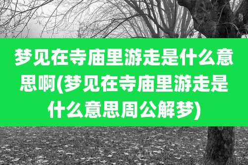 梦见在寺庙里游走是什么意思啊(梦见在寺庙里游走是什么意思周公解梦)