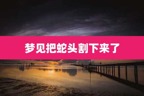 梦见把蛇头割下来了