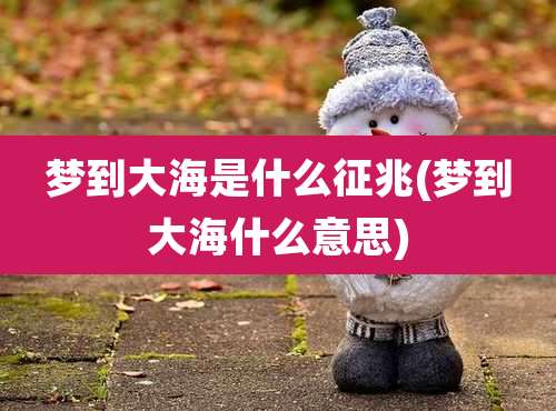 梦到大海是什么征兆(梦到大海什么意思)