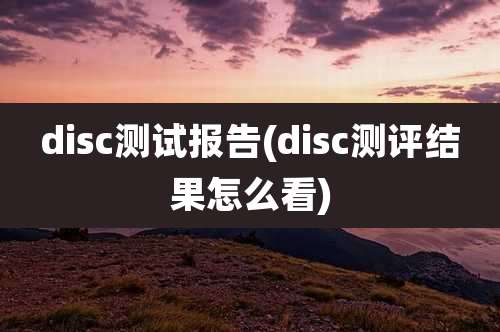 disc测试报告(disc测评结果怎么看)