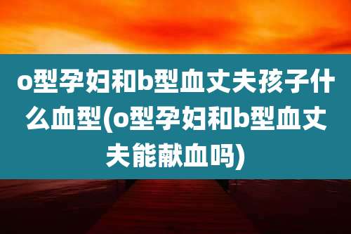 o型孕妇和b型血丈夫孩子什么血型(o型孕妇和b型血丈夫能献血吗)