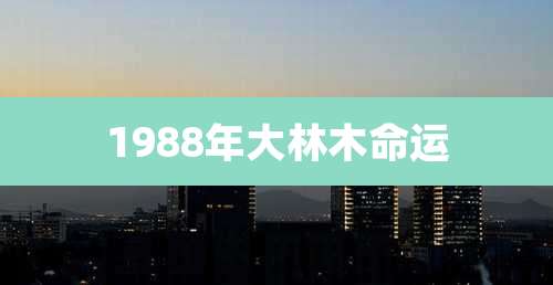 1988年大林木命运