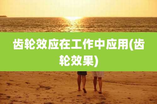 齿轮效应在工作中应用(齿轮效果)