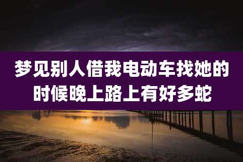 梦见别人借我电动车找她的时候晚上路上有好多蛇