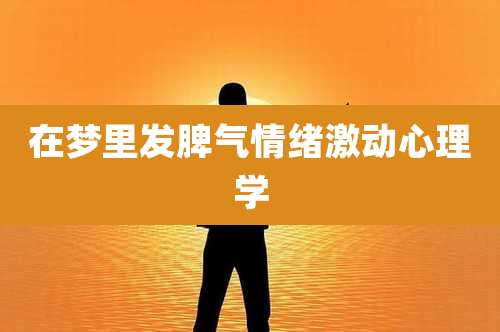 在梦里发脾气情绪激动心理学