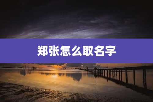 郑张怎么取名字