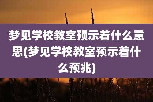梦见学校教室预示着什么意思(梦见学校教室预示着什么预兆)