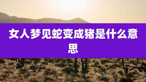 女人梦见蛇变成猪是什么意思