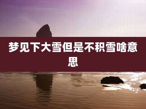 梦见下大雪但是不积雪啥意思
