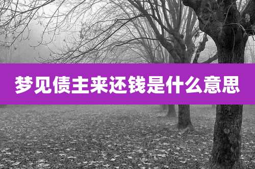 梦见债主来还钱是什么意思