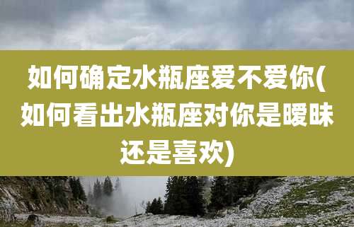 如何确定水瓶座爱不爱你(如何看出水瓶座对你是暧昧还是喜欢)