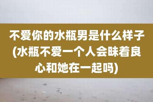 不爱你的水瓶男是什么样子(水瓶不爱一个人会昧着良心和她在一起吗)