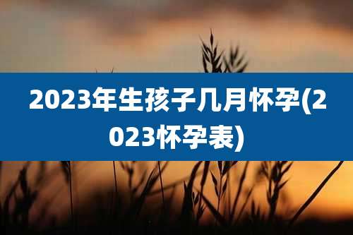 2023年生孩子几月怀孕(2023怀孕表)
