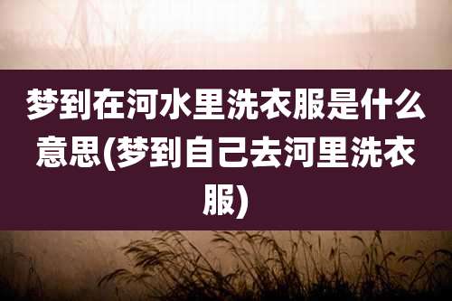 梦到在河水里洗衣服是什么意思(梦到自己去河里洗衣服)