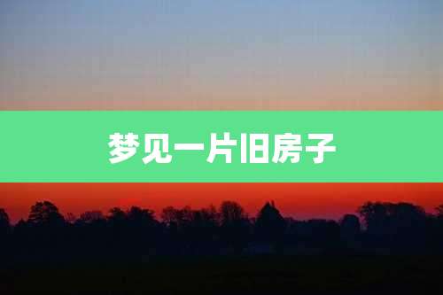 梦见一片旧房子