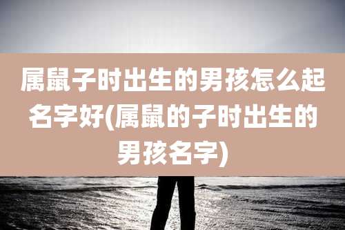 属鼠子时出生的男孩怎么起名字好(属鼠的子时出生的男孩名字)