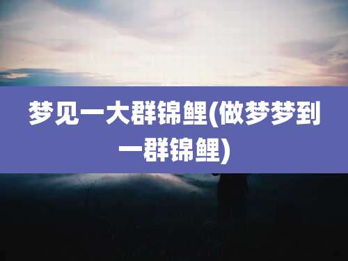 梦见一大群锦鲤(做梦梦到一群锦鲤)