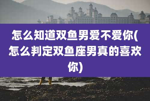 怎么知道双鱼男爱不爱你(怎么判定双鱼座男真的喜欢你)