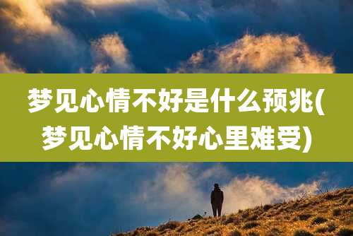 梦见心情不好是什么预兆(梦见心情不好心里难受)