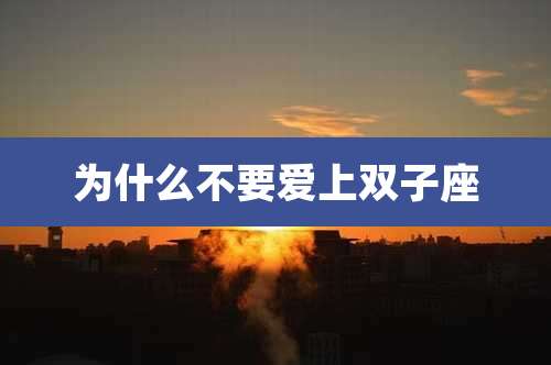 为什么不要爱上双子座