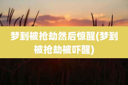 梦到被抢劫然后惊醒(梦到被抢劫被吓醒)