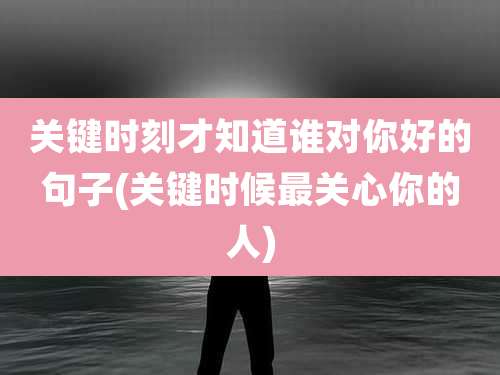 关键时刻才知道谁对你好的句子(关键时候最关心你的人)