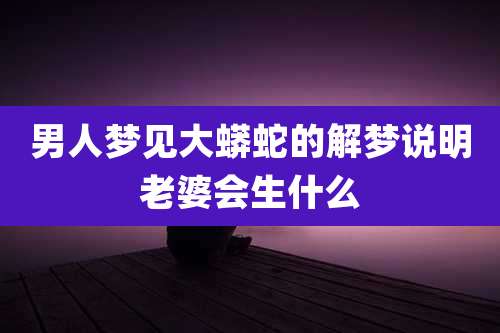 男人梦见大蟒蛇的解梦说明老婆会生什么