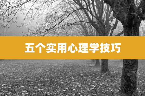 五个实用心理学技巧