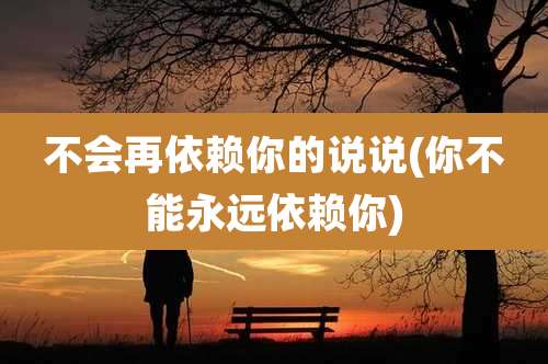 不会再依赖你的说说(你不能永远依赖你)