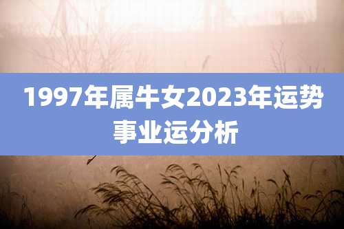 1997年属牛女2023年运势 事业运分析
