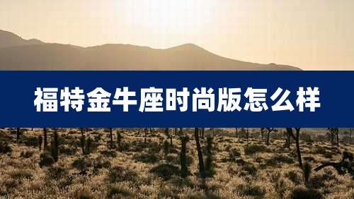 福特金牛座时尚版怎么样