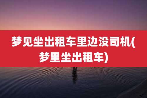 梦见坐出租车里边没司机(梦里坐出租车)