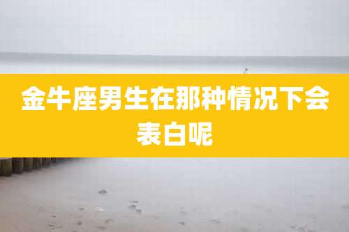 金牛座男生在那种情况下会表白呢