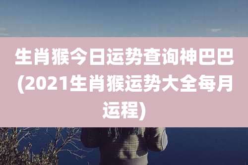 生肖猴今日运势查询神巴巴(2021生肖猴运势大全每月运程)