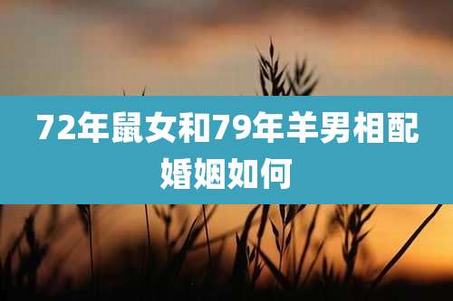72年鼠女和79年羊男相配婚姻如何