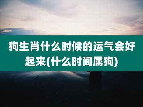 狗生肖什么时候的运气会好起来(什么时间属狗)