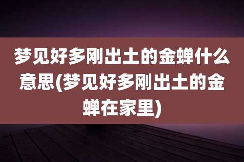 梦见好多刚出土的金蝉什么意思(梦见好多刚出土的金蝉在家里)