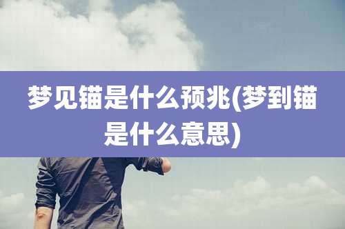 梦见锚是什么预兆(梦到锚是什么意思)