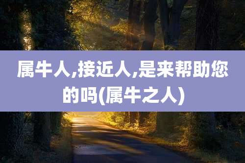 属牛人,接近人,是来帮助您的吗(属牛之人)