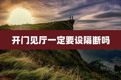 开门见厅一定要设隔断吗