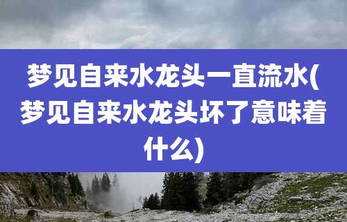 梦见自来水龙头一直流水(梦见自来水龙头坏了意味着什么)